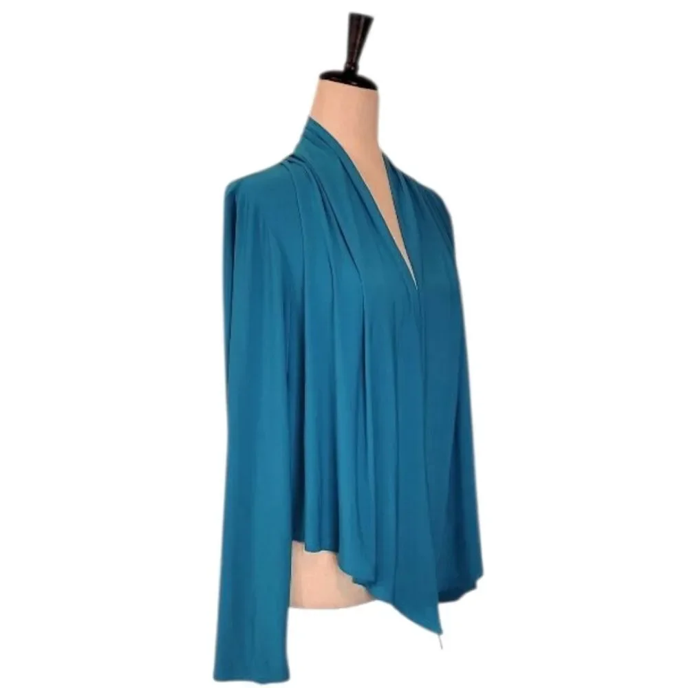 Anttony Original Teal Pleated Open Drape Cardigan Size XL